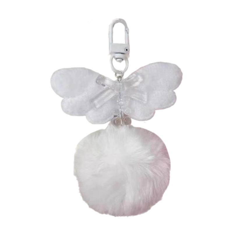 Plush Wing Phone Lanyard Lovely Bear Phone Chain Handmade Bowknot Keychain Backpack Pendant Camera Bag Accessory