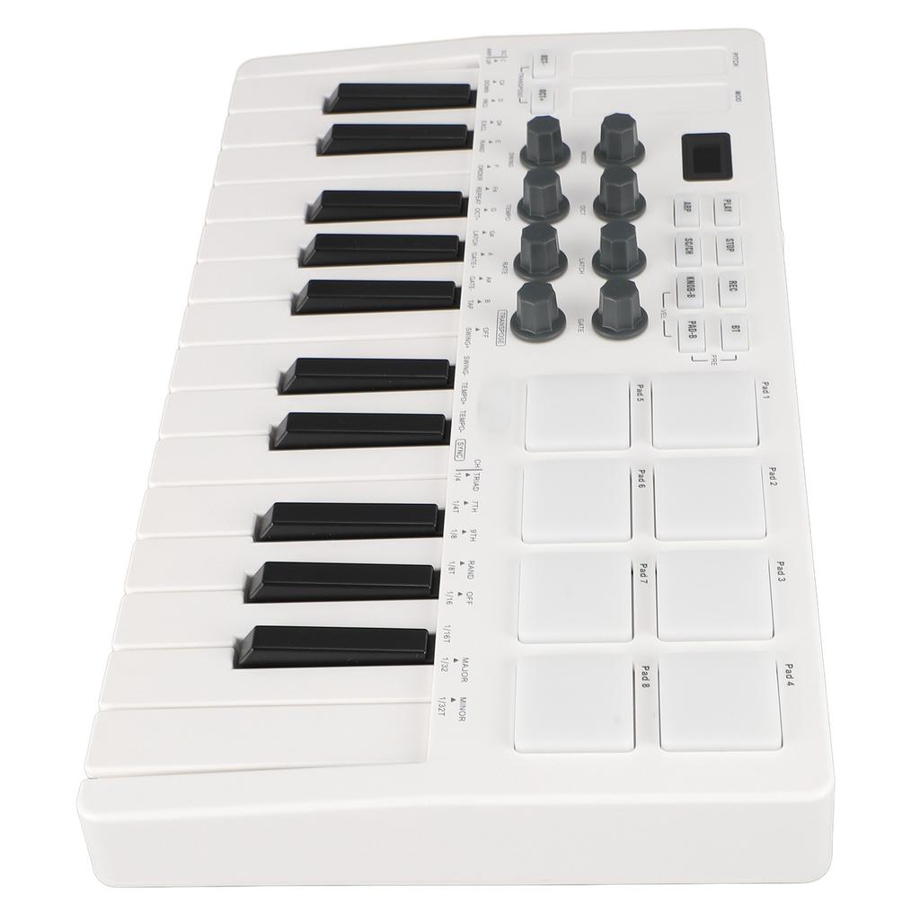 USB MIDI Keyboard Controller 25 Key MIDI Control Keyboard with 8 MPC Beat Pads 8 Backlit Drum Pads