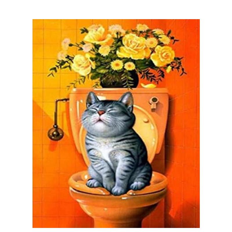 5D Diy Diamond Embroidery Animal Full Round Diamond Painting Cat Diamond Mosaic Cross Stitch Handmade Gift