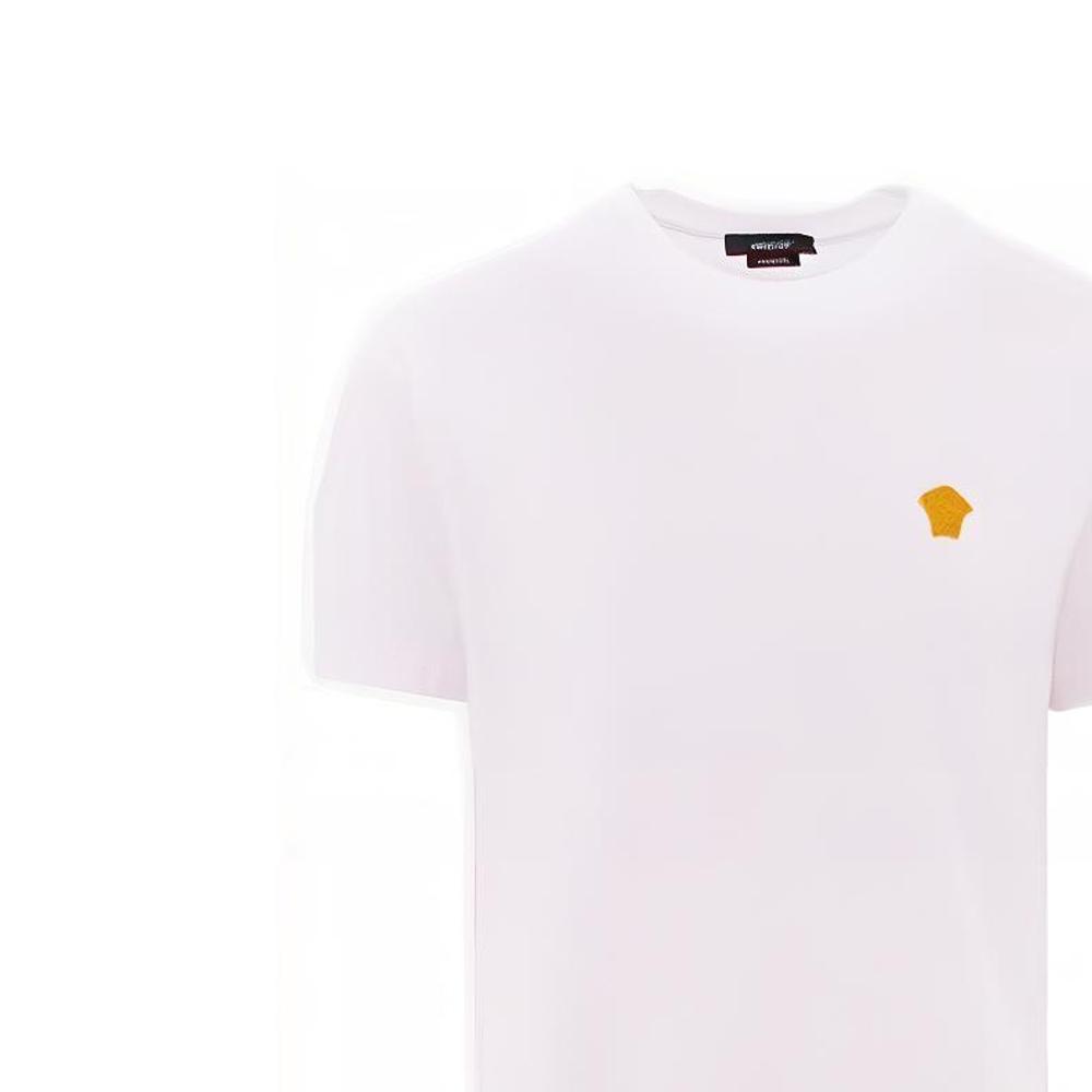 Versace Solid Color Pattern Printed Round Neck Pullover T-Shirt Men Tops White 1008481-1A08489-1W000