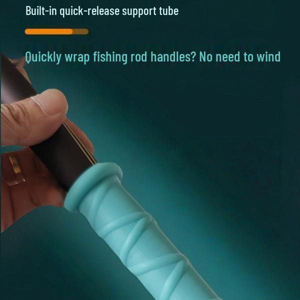 Capa de Silicone Antiderrapante para Cabo de Vara de Pesca com Enrolamento Automático e Fita Absorvente de Suor