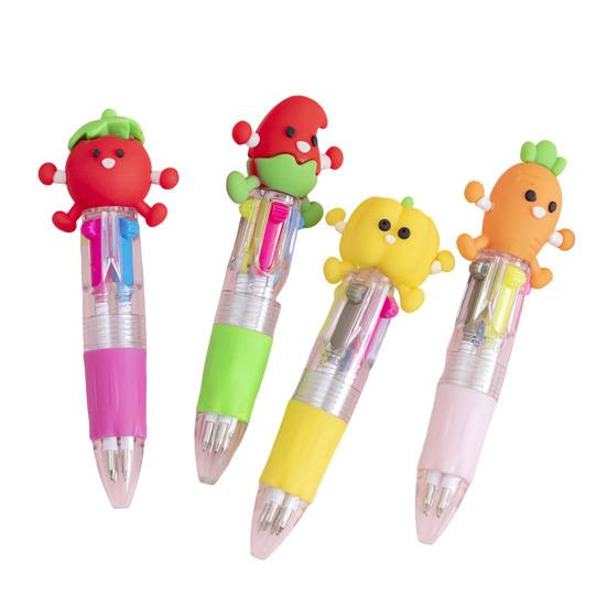 Yousheng 4 szt. Świąteczne długopisy z zabawnymi nakładkami 4 kolory Długopis klikany Chowane długopisy do pisania na przybory szkolne Nagrody dla uczniów