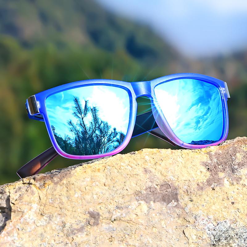 2pcs Classic Square Frame Sunglasses, Gradient Color, Full Rim, Polycarbonate Frame, TAC Lens, Polarizer, Sports Style