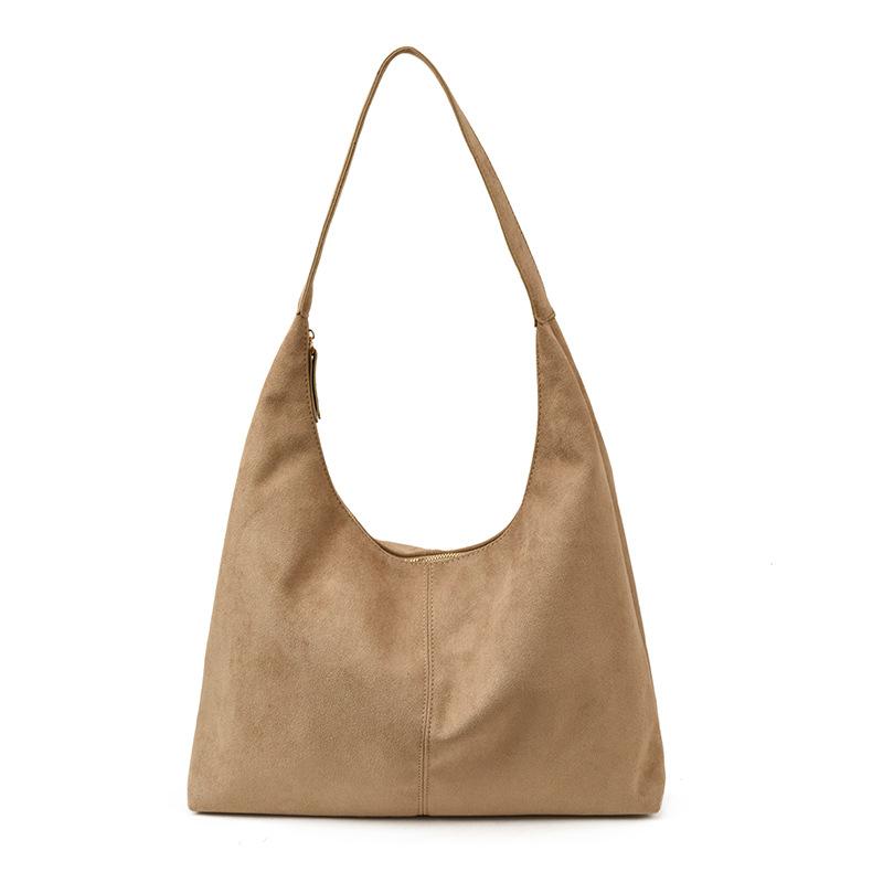 Nischen-Wildledertasche Damen neue modische Schulter-Unterarmtasche mit großer Kapazität lässige vielseitige Pendler-Tablett