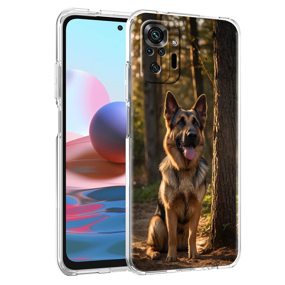 Etui Na Telefon Do Xiaomi Redmi Note 15 14 5G 13 12 10 11 Pro Plus 4G 14C 13C 12C Miękkie Pokrowiec Z TPU Kreskówka Pies Owczarek Niemiecki