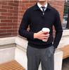 Men's British Style Slim Fit Half-Zip Pullover Sweater - High Neck, Lightly Mature, Gentlemanly Simple Knitwear for Spring and Autumn.