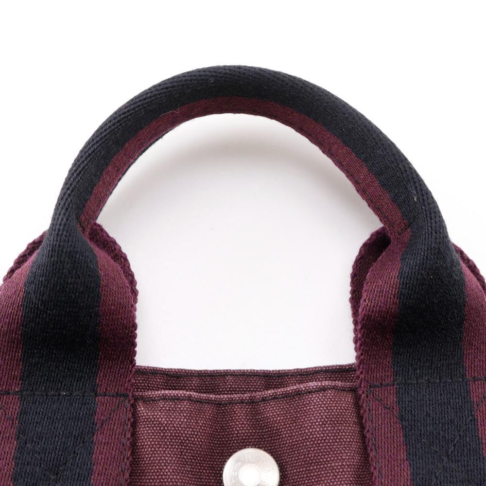 HERMES Fourre ToutPM Handbag Black / red cotton unisex Used