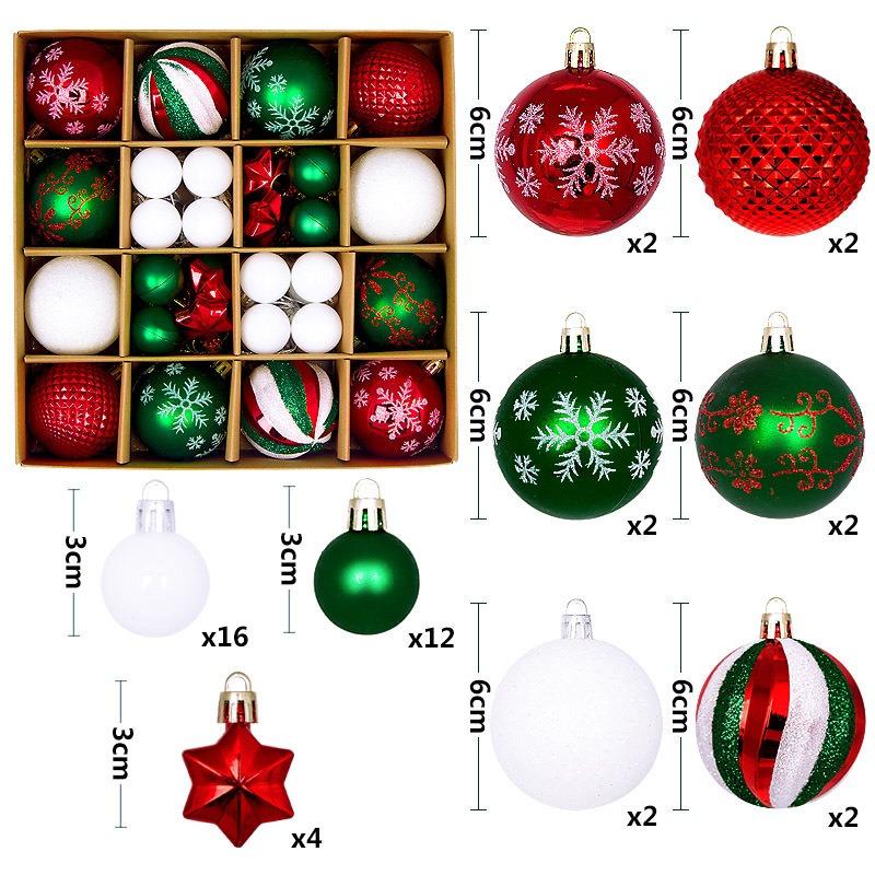 44Pcs 3/6CM Merry Christmas Decoration Ball Christmas Tree Topper Pendant for Home Decor New Year 2026 Navidad Gifts Supplies