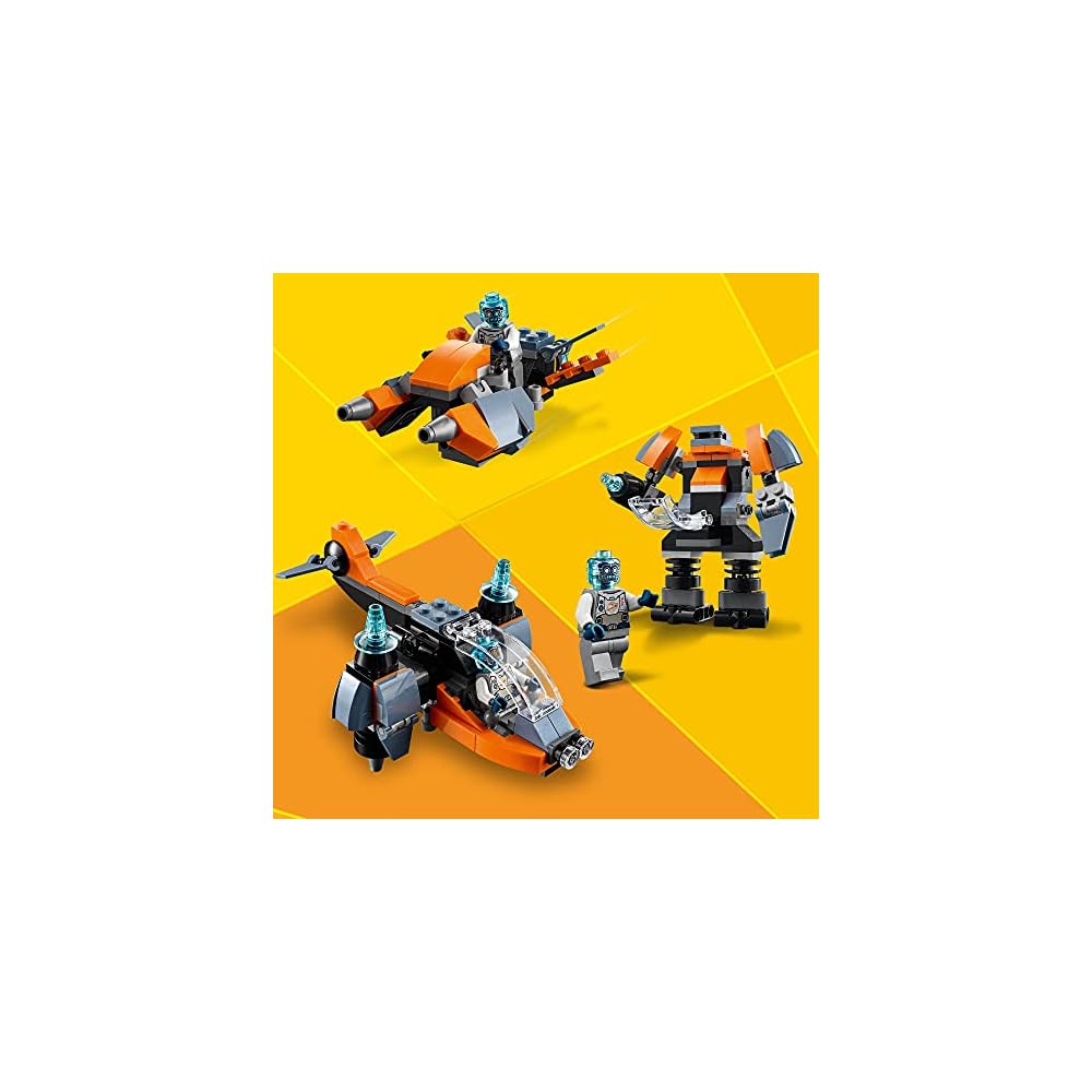 LEGO Creator Cyber Drone 31111 Building Toy for Kids Ages 6 and Up, Airplane Block Set