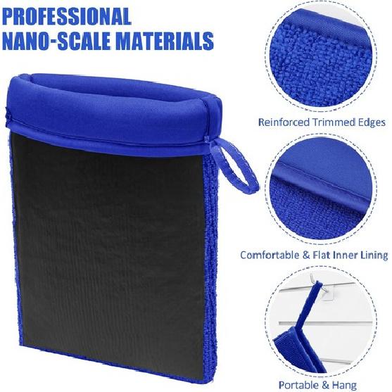 2Pack Clay Mitt, Microfiber Clay Bar for Car Detailing, Medium Grade Clay Blue