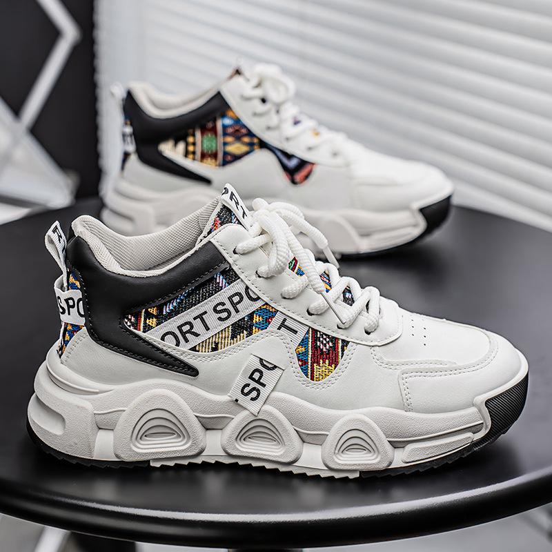 

Quality dad shoes men s thick-soled heightening sports shoes youth high-top basketball running shoes 44