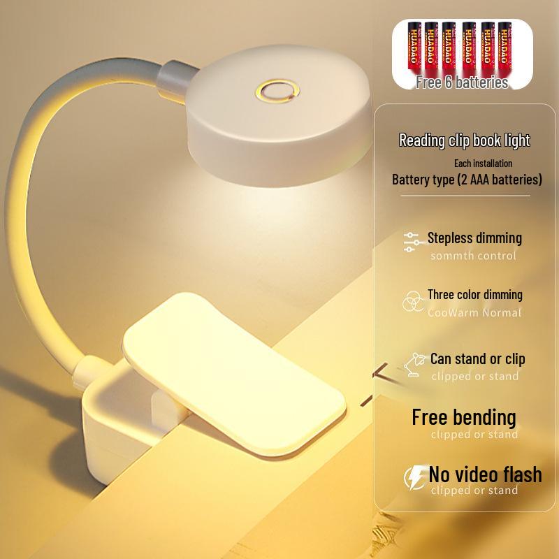 LED Desk Lamp & Bed Quilt Clips - Eye Care Night Light for Dorms