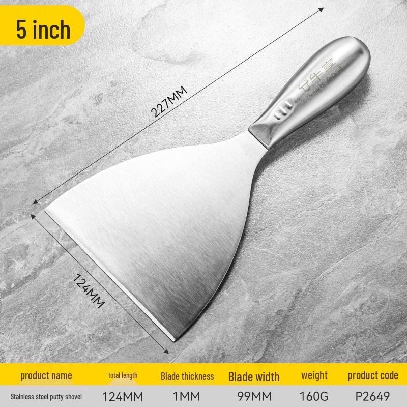 Stainless Steel Plastering Trowel and Putty Scraper Tool for Masonry and Wall Finishing