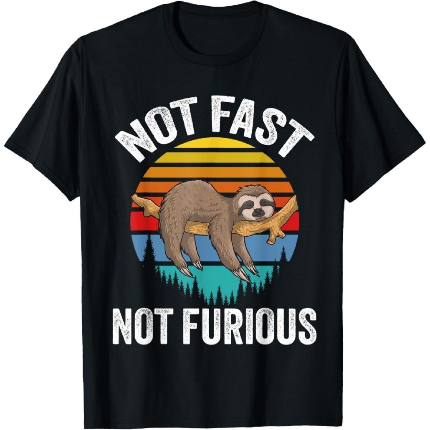 

Funny Sloth Not Fast Not Furious - Cute and Hilarious Sloth T-Shirt XXXXXL чорний