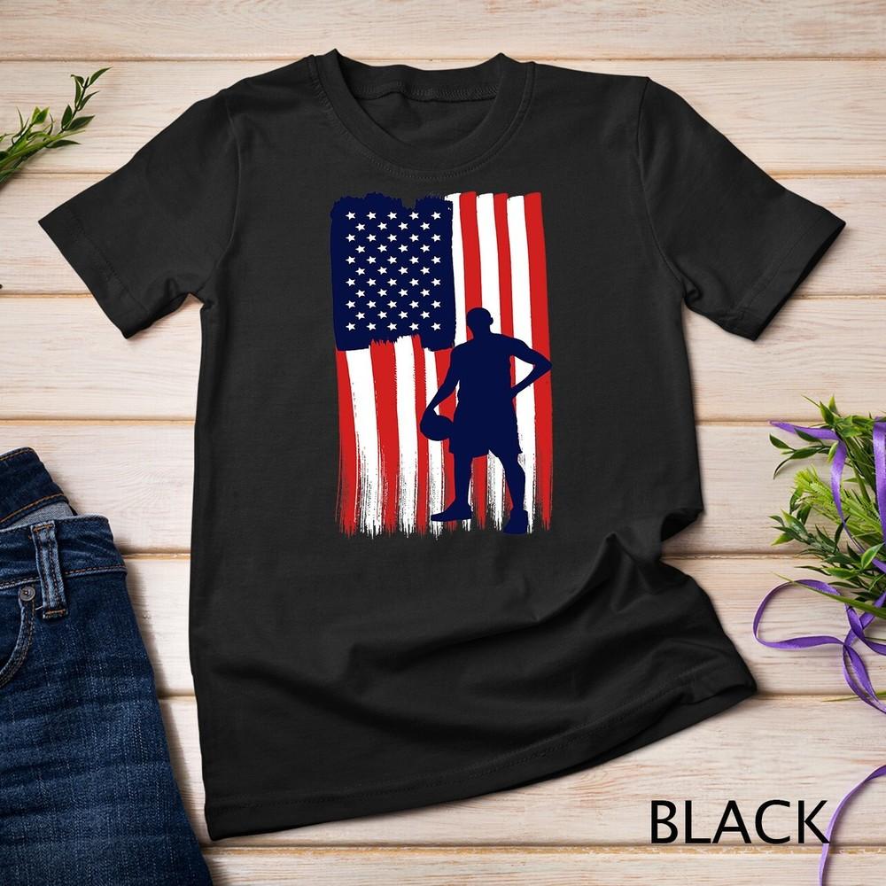 

Mens Vintage American Flag basketball Adult dad Mom and kids Unisex T-shirt L