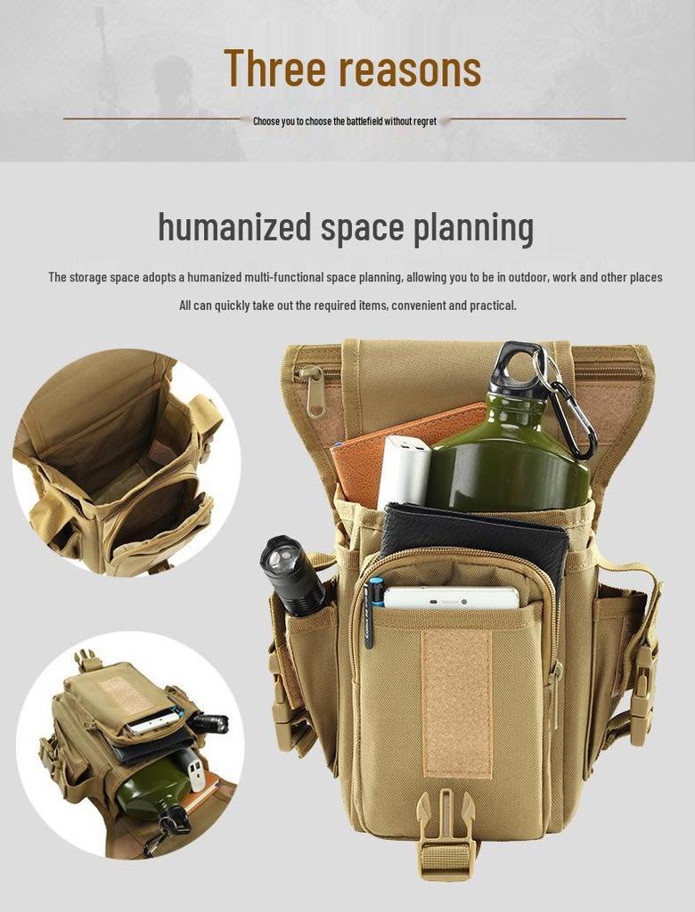 Men’s Outdoor Tactical Motorcycle Messenger & Cycling Leg Bag, Waterproof Waist Bag for Mobile Phone & Running Sports.