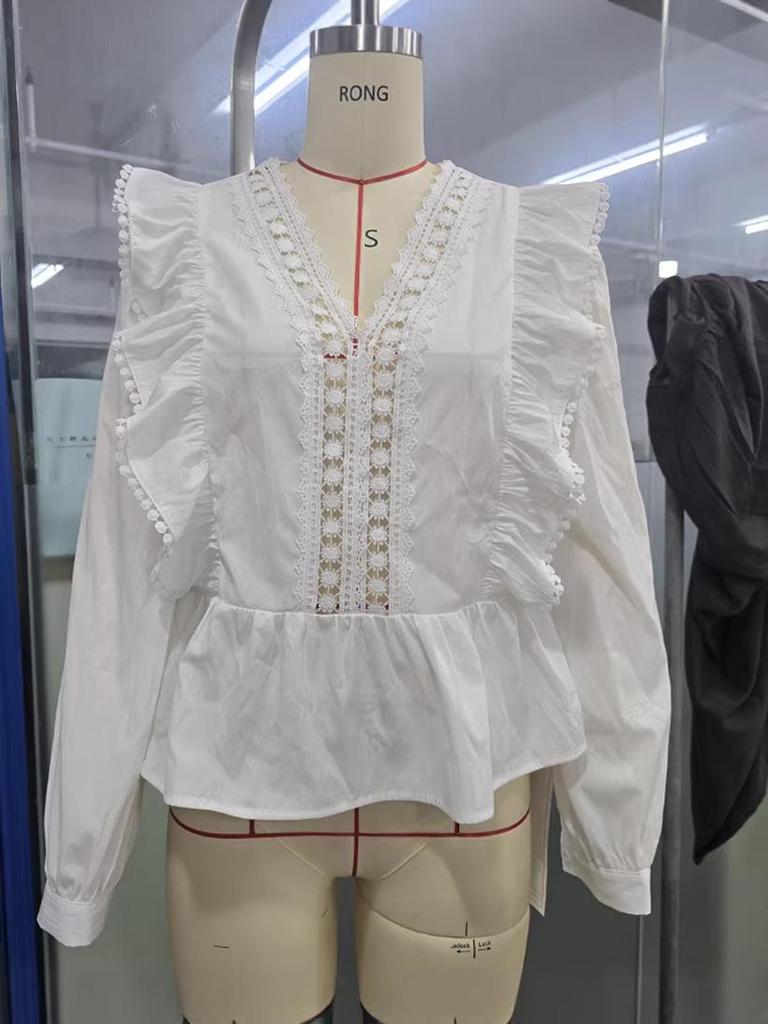 Spring/Summer 2026 Women's Elegant Puff Sleeve Ruffle Blouse