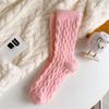 Autumn and Winter Fleece Socks, Women's Mid-calf Socks, Warm Fleece Thickened Warm Sleeping Socks, Floor Cold-proof Postpartum Socks, Thick
