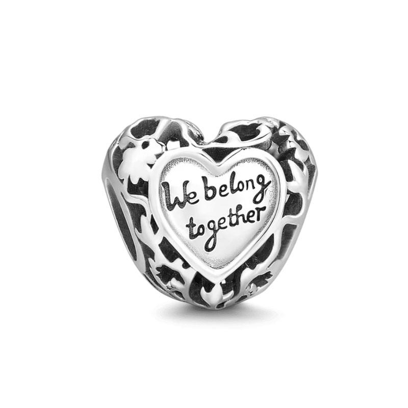 Copper Metal Heart, Father, Mother, Wife, Sisters, Brother Bead Components Ideal Designed For Authentic Original Bracelet High Quality Fine Jewelry