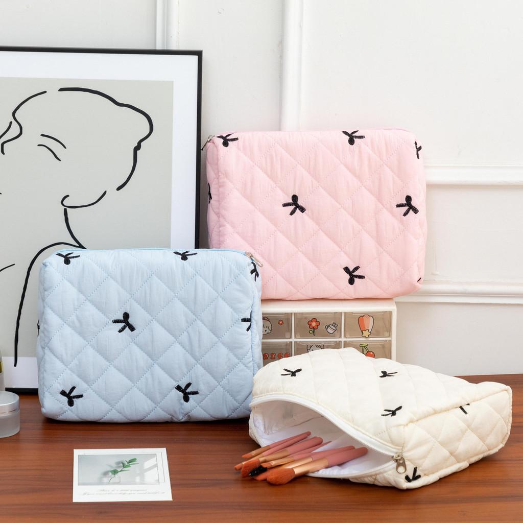 Elegant Butterfly Bow Travel Makeup Bag With Large Capacity And Embroidery For Women And Men
