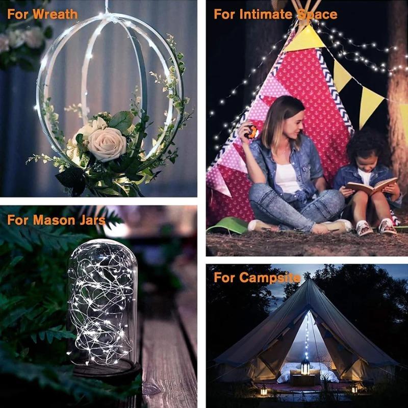 LED Solar String Lights Outdoor, Waterproof Solar Fairy Lights Copper Wire Solar Twinkle Lights for Tree Garden Party Wedding