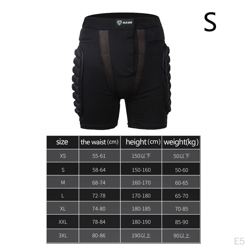 3D Gepolsterte Shorts, Hosen Schutz Hüfte Verstellbar Ausrüstung Stoßfestigkeit Rollerschutz für