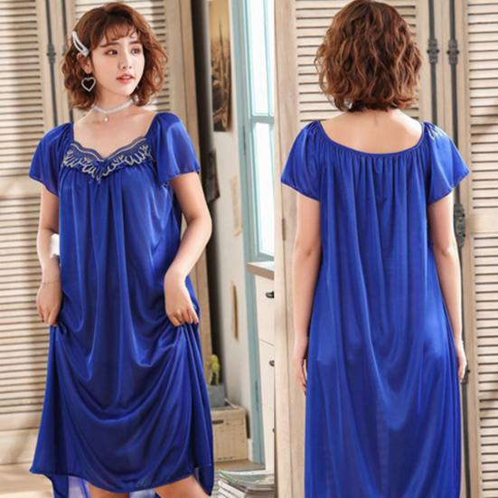 Sexy Wome Pustende Oversized Kortermet Midi Nattkjole Natttøy Pyjamas