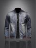 Men's Trendy Retro Stand-up Collar Denim Jacket - Spring & Autumn European Motorcycle Style