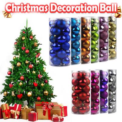Lot de 24 boules de Noël à suspendre pour décoration d'arbre de fête