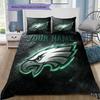 Custom Name,Philadelphia Eagles Pattern Bedding Home Decoration Birthday Gift ( 1 Duvet Cover + 2 Pillowcase, Without Core),fan Merchandise.