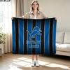 Detroit Lions Logo Print Flannel Blanket High Quality Warm Comfortable Cover for All Seasons Perfect for Gifts Home Decor