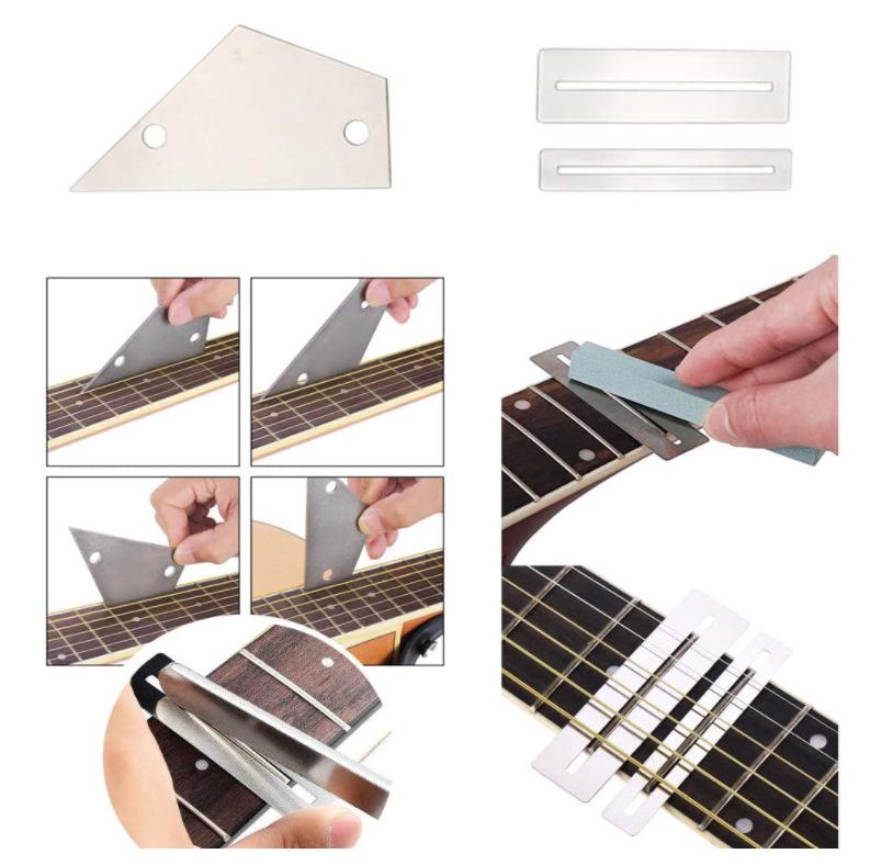 25Pcs Guitar Setup Kits Repairing Tools with String Action Ruler Luthier File Guitar Bridge Pins for Guitar Ukulele