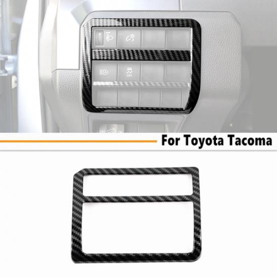 Car Headlight Switch Cover Trim Accessories For Toyota Tacoma 24-25 Carbon Fiber