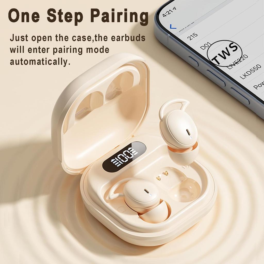 Wireless Sleep Earbuds, Bluetooth 5.3 Sleep Headphones for Side Sleepers 32H Playback Noise Blocking Sleeping Ear Buds Waterproof Small in-Ear