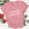Top da Donna in Cotone Natale Coquette Stampa Fiocco High Street Moda Trendy Pullover Magliette da Donna