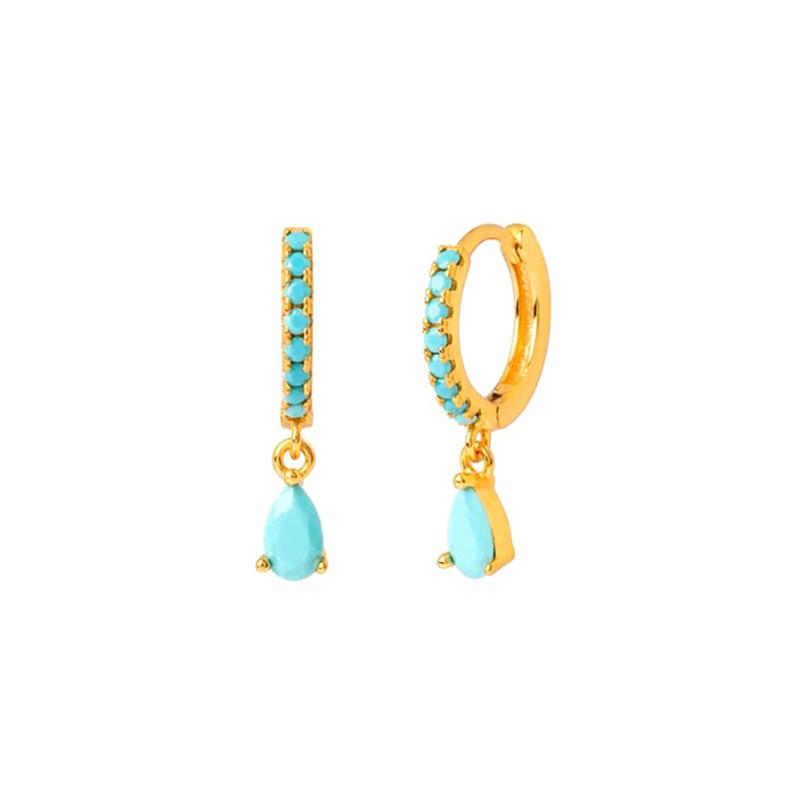 New Design Stainless Steel Cubic Zirconia Small Hoop Earrings For Women Punk Blue Huggie Thin Cartilage Earring Piercing Jewelry