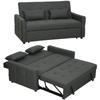Convertible Sofa, 2-Seater, 3-in-1 Click-Clack Bed, 160 Cm, 2 Pillows, Dark Grey