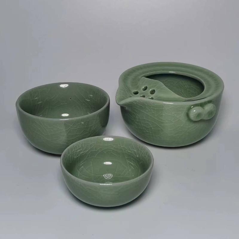Cestovní čajový set v různých stylech, vysoké kvality, krásný a elegantní Gaiwan, čajová konvička a šálky, porcelánový čajový set, 1 čajová konvička, 1 čajový šálek