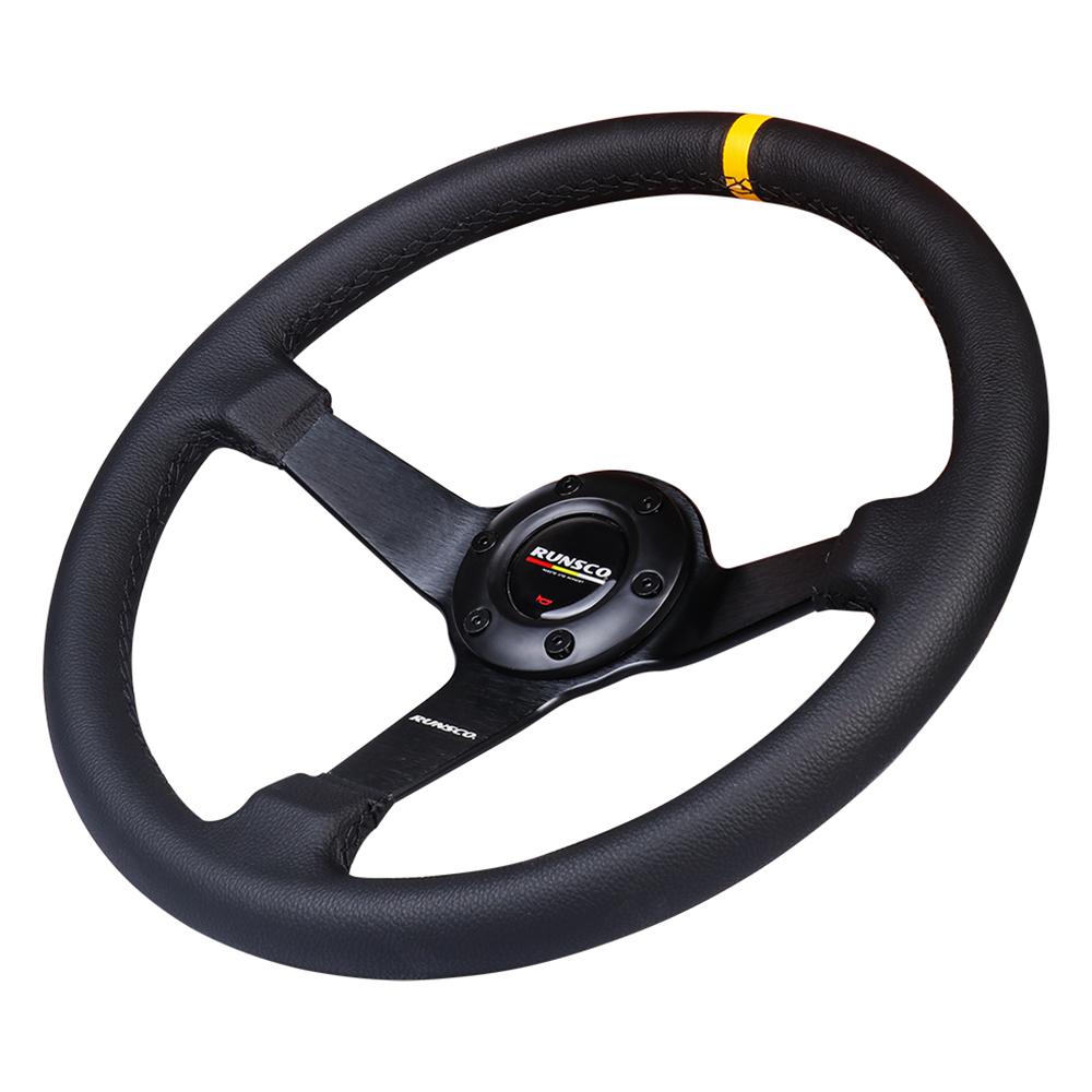 350mm/14Inch Car Steering Wheel Suede/Real Leather Drift Racing Game Simulator Steering Wheel Universal