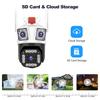 WiFi IP 12MP 6K Three Lens 8X Zoom Surveillance AI Tracking Protection Outdoor Security Camera CCTV Cam