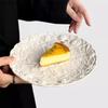 Relief Rose Ceramic Plate Dessert Dish Retro Vegetable Salad Plate Cake Plate Dim Sum Plates Afternoon Tea Ceramic Tableware
