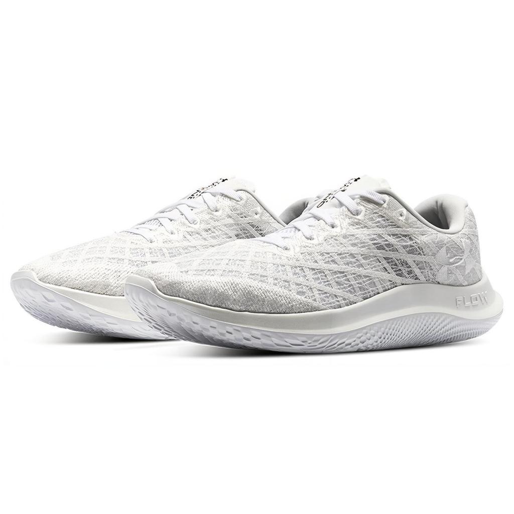 Under Armour Flow Velociti Wind Bequemes Material Low-Top Lässige Laufschuhe Herren Sneaker Grau Weiß 3025204-102