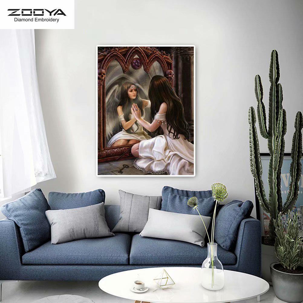

ЗООЯ DIY 5D Полный Круглый Алмазная Картина Красивая Женщина Вышивка Крестом Ремесло Стежок Домашний Декор