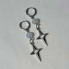 1 Pair Stainless Steel Opal Star Earrings Featuring Comfortable Fit and Easy Cleaning for Sensitive Skin Wear