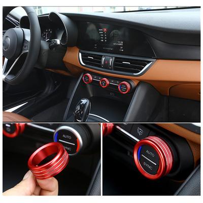 Araba Merkezi Kontrol Klima Topuzu düğme halkası AC Kapak Trimler Dekorasyon Alfa Romeo Stelvio Giulia