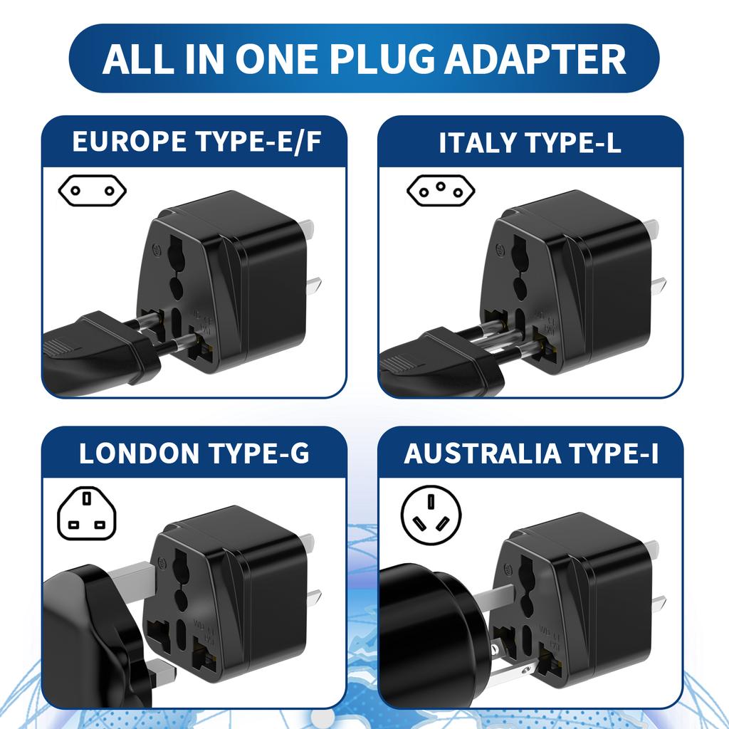 Xiaomi 3PCS Universal Travel Adapter US CA UK EU to AU Australia Plug Converter Electrical Socket Power Wall Charger 250V 2500W