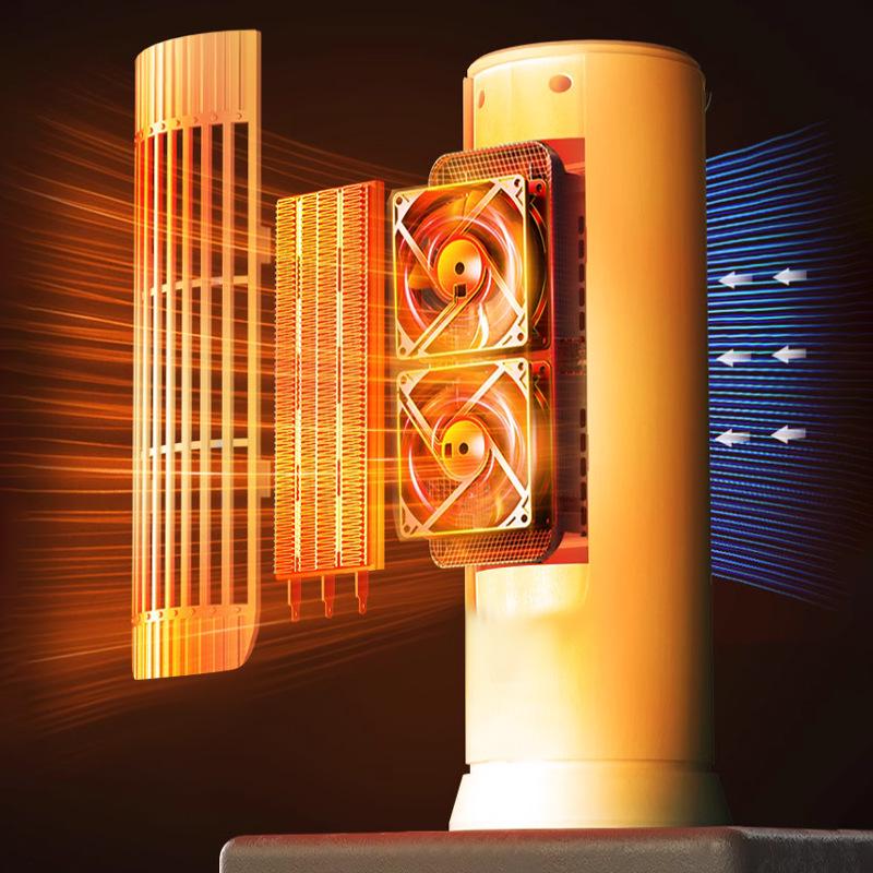 Energy-Efficient Mini Desktop Heater - Fast Heating, Anti-Dump, Ideal for Home & Office Use.