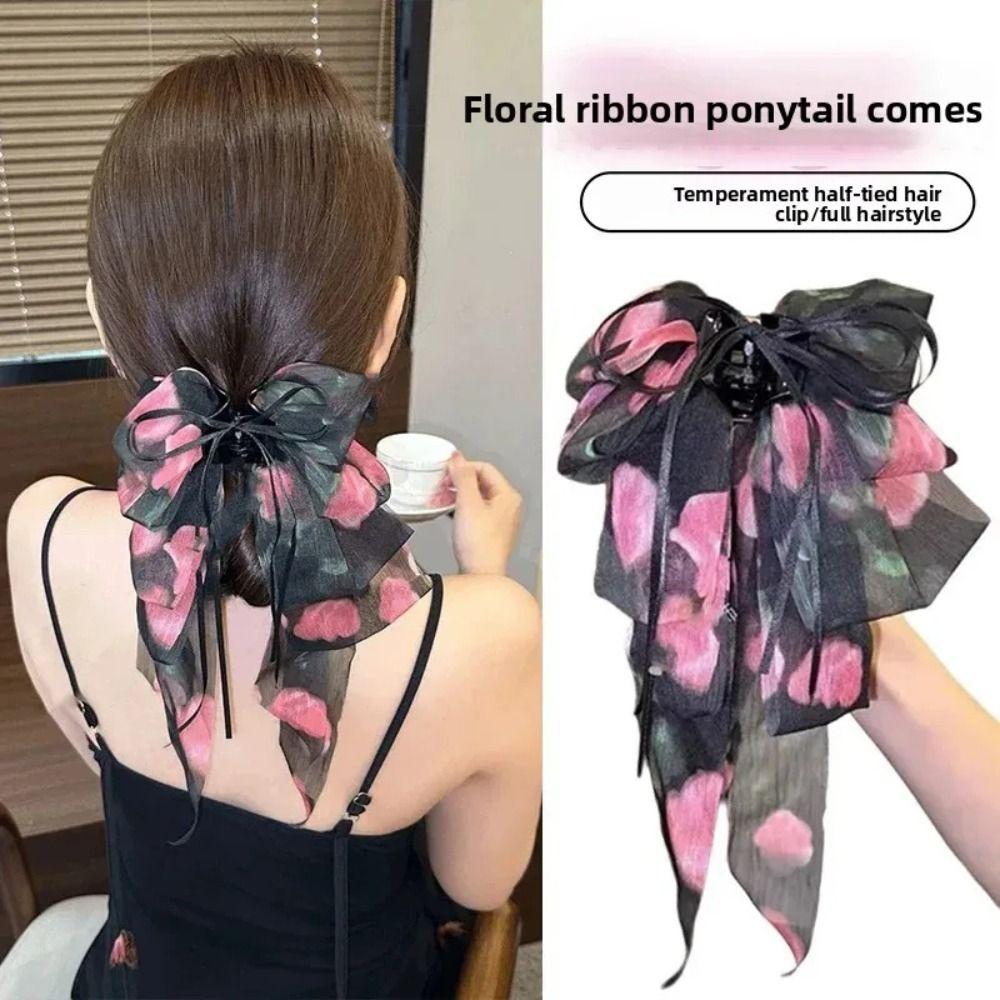 1Pcs Elegant Tail Clips Fashionable Hair Claw Durable Chiffon Hair Clip Hair Accessories