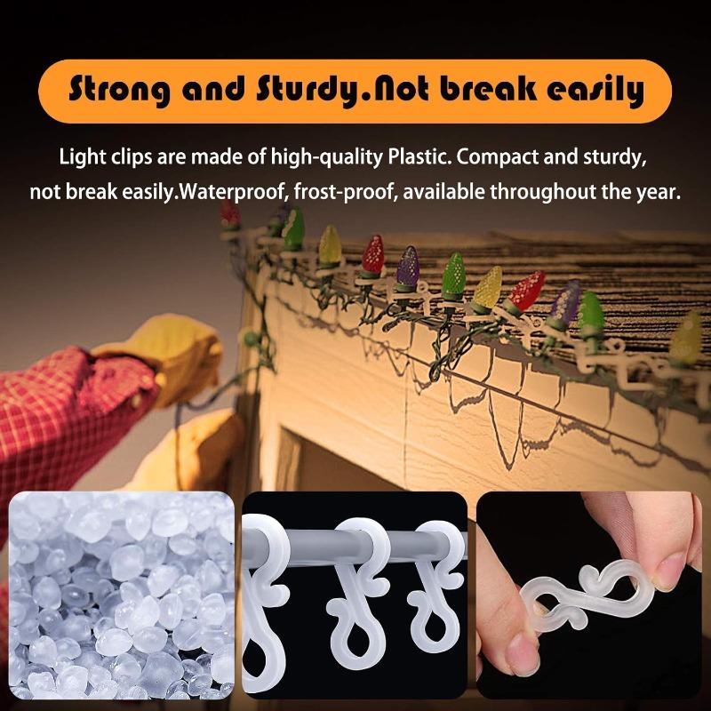 Wholesale Christmas Lights Clips Plastic Gutter Hooks for Outdoor Icicle Fairy String Lights Clips Fasteners Wedding Decorations