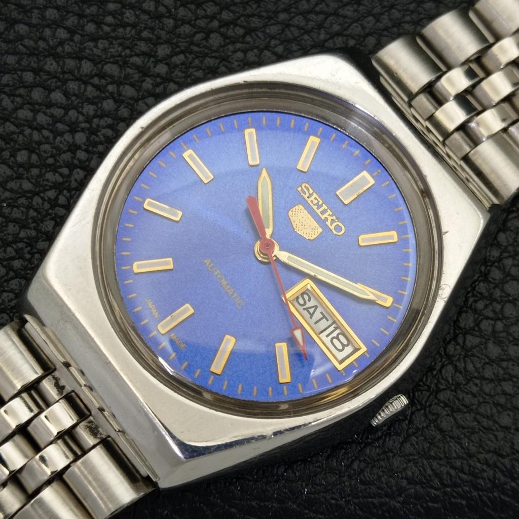 GENUINE VINTAGE SEIKO 5 AUTOMATIC 6309A JAPAN MENS BLUE DIAL WATCH A702621-1 R209-a702621